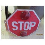 vintage STOP RAILROAD 2sided Lit Sign