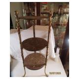 3tier Brass 11" Accent Table 29"tall Detailed/Engr