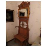 Fantastic Antique Upright Hall Tree Intricate