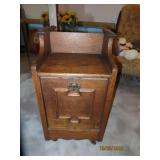 Antique Oak 15"x28"tall Coal Hod Side Cabinet
