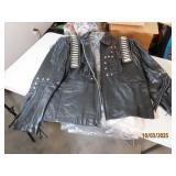 vtg LEATHER GALLERIES mensXL Heavy Dangle Coat