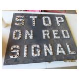 vintage authentic RR 24"ish STOP ON RED Sign