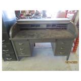 vintage Metal RollTop 60" Desk *industrial decor*