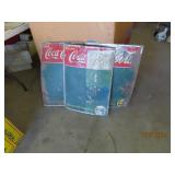 (3) early COCA COLA 19x28 Metal Signs AS IS