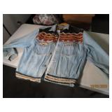 vtg Denim SHOOTER SouthWest Coat LG
