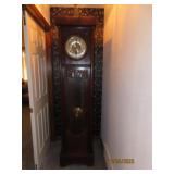 Antique Upright Grandmother Clock DRGM *runs*