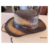Handmade Leather HideType sz7.5ish twotone Hat