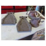 (2) Antique Cast Iron Bells + asst extras