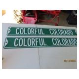 (2) Mancave Metal COLORFUL COLORADO Signs 6x42