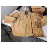 vtg EXCELLED LightBrown Suede Dangle MensXL Coat
