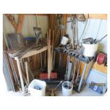 LOT "Corner Of Shop" Remaining Yard Tools etc