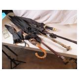 (6) antique Parasol Umbrellas Intricate asst