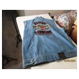 Lined Denim vtg HARLEY sleeveless Vest embossed