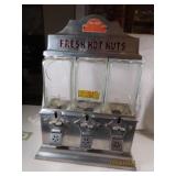 antique 10c FRESH HOT NUTS 3way Candy Machine NICE