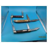 (3) large Buck~Schrade~Camilus Large Pocket Knives