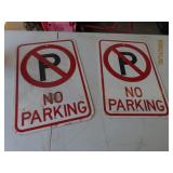 (2) vtg Alum 12x18 NO PARKING Signs