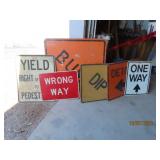 (6) original alum vtg Road SIGNS Dip~Bump~OneWay