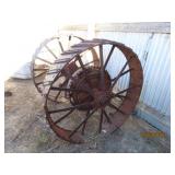 52" Metal Wheel Decor Setup