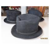 (3) vintage Felt Oldman TopType Hats black