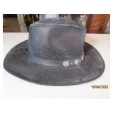 vtg HENSCHEL HAT CO black TurqBeaded XL Hat