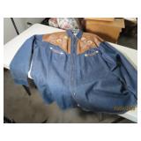vtg ANTELOPE VALLEY Denin ButtonUp Vest Coat XL
