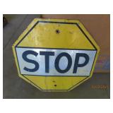 early STOP Railroad Steel 24" Sign UNIQUE Yellow