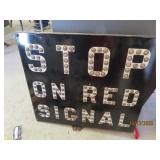 vintage authentic STOP ON RED RailRoad Sign HEAVY