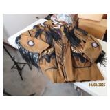 vtg TATANKA mensXL Leather Dangle SW Coat NICE