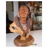 INDIAN BUST 20" Sculpture Head "Stephen Herrero"