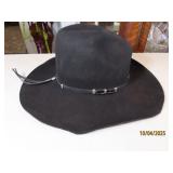 vtg RESISTOL Western 7 3/8 Black Cowboy Hat