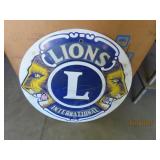 Vintage Steel 28.5" LIONS INTERNATIONAL Sign