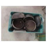 (7) antique Cast Iron 8" Repurpose Hubs Bells? etc