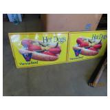 (2) 35x23 HOT DOGS Tin Signs "Vienna Beef"