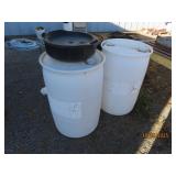 (3) Barrels 50gal? 2-Poly & 1-Metal