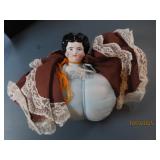 Antique German Cushion 8" Marked Doll Head