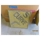 early S CURVE Dimensional 24" Steel Road Sign