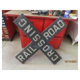Authentic vintage RAILROAD CROSSSING Metal Sign