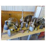 Estate Collection Antique Metal Oil Cans etc