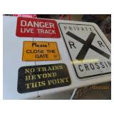 (4) vintage RR RailRoad Metal Signs 12"~30"