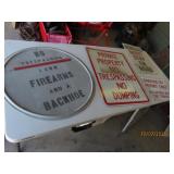 (4) Metal NO Trespass/Parking Road Signs 24"ish