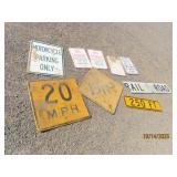 (9) asst ManCave vintage Steel Signs 18"ish
