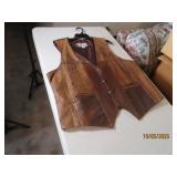 Brown vtg LEATHER CITY mensXL Vest