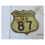 vintage US COLORADO 87 alum 16" Metal Sign