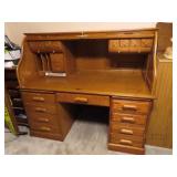 Modern Oak 60" RollTop Computer Desk