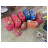 (9) asst Poly Gas Cans