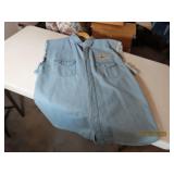 Lightweight mensXXL Sleeveless Stud Denim Shirt