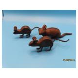 3pc Cast Iron 2"~4" MOUSE Metal Figures