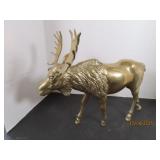 12" Solid Brass MOOSE FullBody Statue Decor