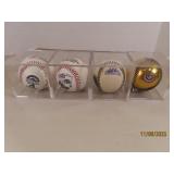 (4) CO ROCKIES comm Baseballs cased