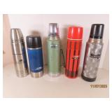 (5) asst Coffee THERMOS insulated Drink Keepers